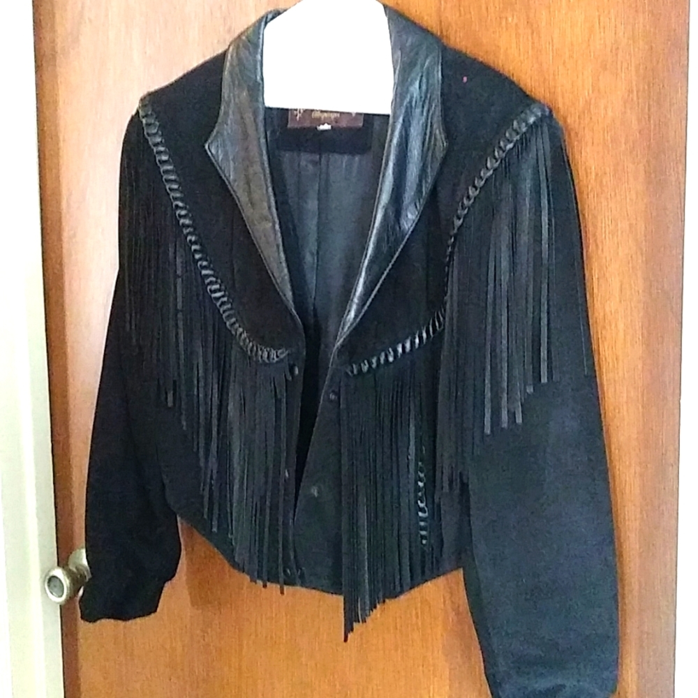 Beautiful leather jacket with fringe.